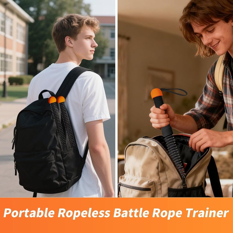 AESTLL Ropeless Battle Ropes Weighted — 2 Pack Portable Cordless Battle Ropes for HIIT & Cardio Full-Body Workout Tool with Non-Slip Spiral Handles, Travel-Friendly Home Gym Equipment for Women & Men - Image 5